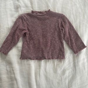 Purple roll neck rubbed shirt, 9-12 months